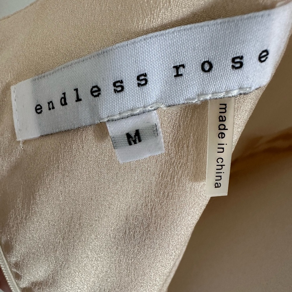 Endless Rose Cream Ruffle Mini Spaghetti Strap Dress NWOT - Picture 5 of 6